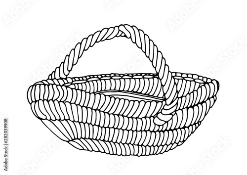 Wicker basket vector illustration