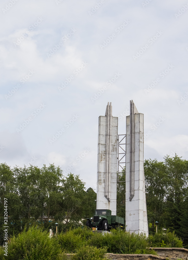 Monument to the factory in the center of Miass Monument to the factory in the center of Miass