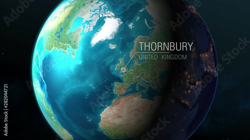 United Kingdom - Thornbury - Zooming from space to earth photo