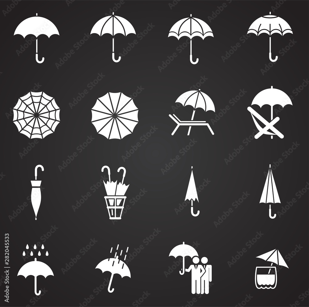 Fototapeta premium Umbrella icons set on background for graphic and web design. Simple illustration. Internet concept symbol for website button or mobile app.