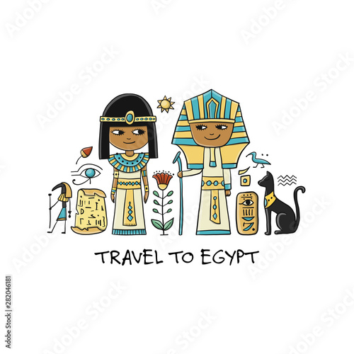 Travel to Egypt. Greeting card for your design
