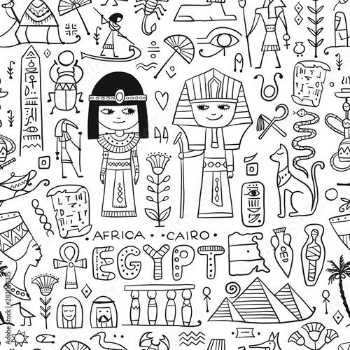 Travel to Egypt. Seamless pattern for your design