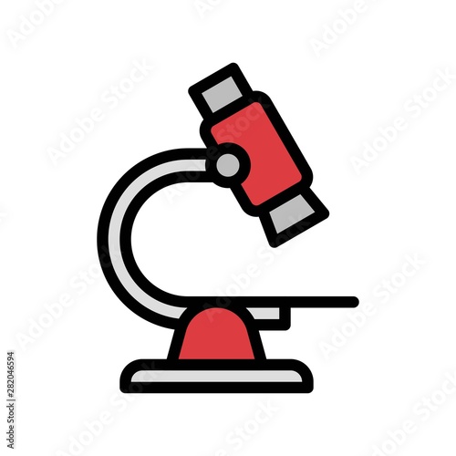 Microscope vector, Back to school filled design icon