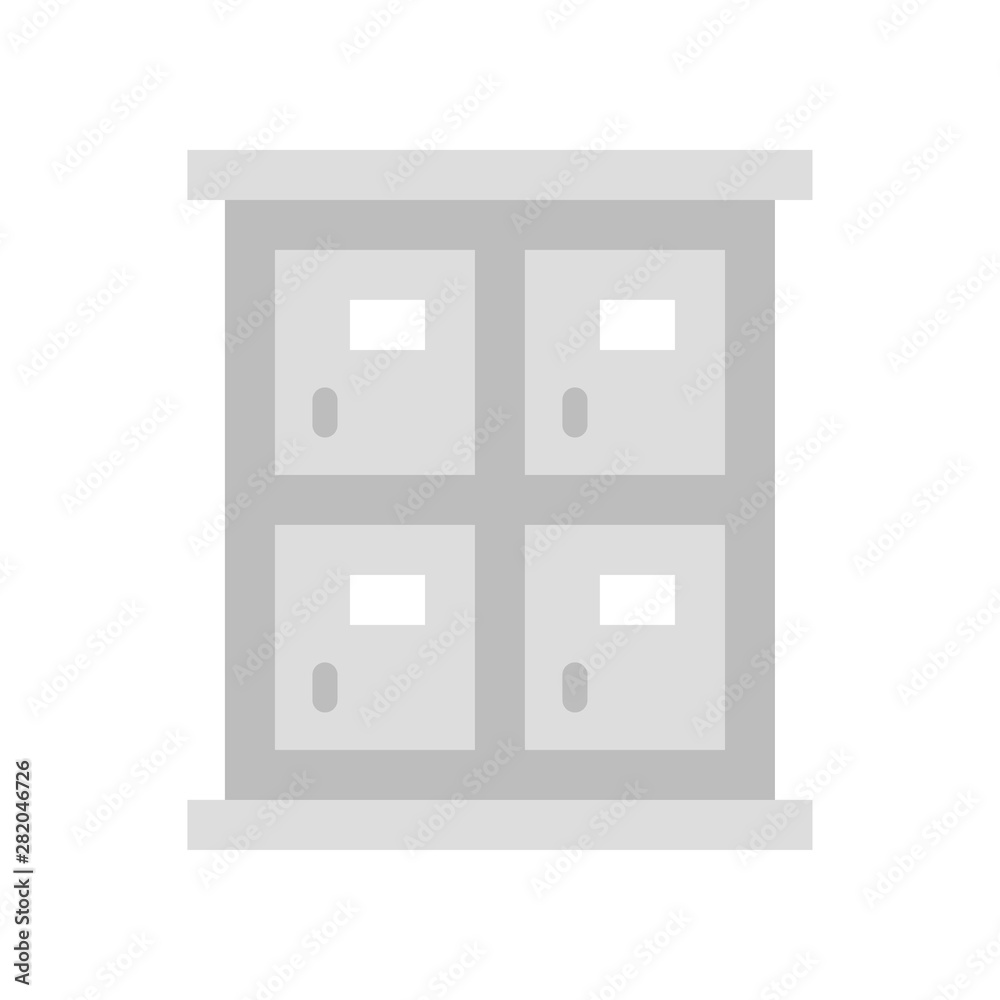 Locker vector, Back to school flat design icon Locker vector, Back to school flat design icon