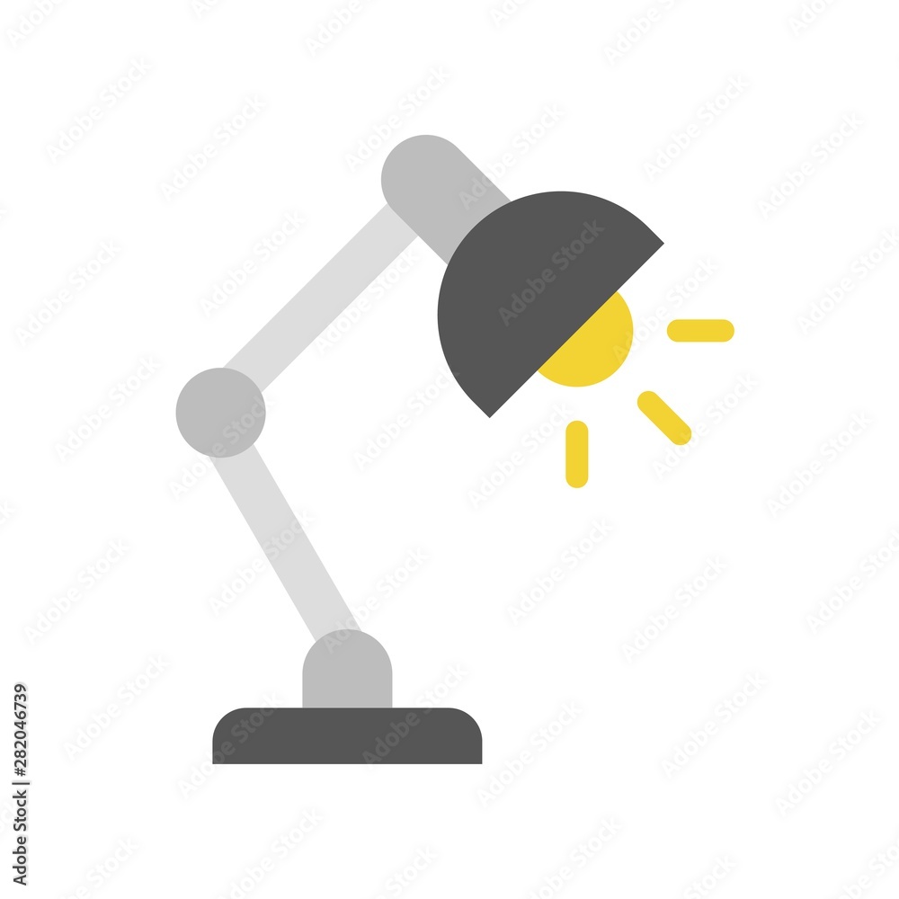 Table lamp vector, Back to school flat design icon Table lamp vector, Back to school flat design icon