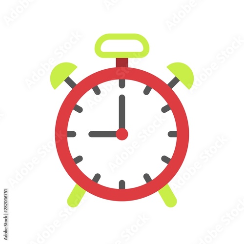 Alarm clock vector, Back to school flat design icon