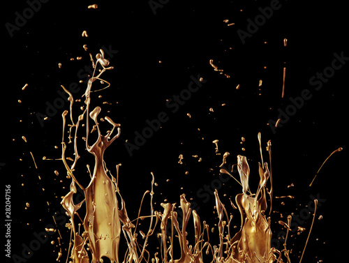 abstract golden liquid spla...