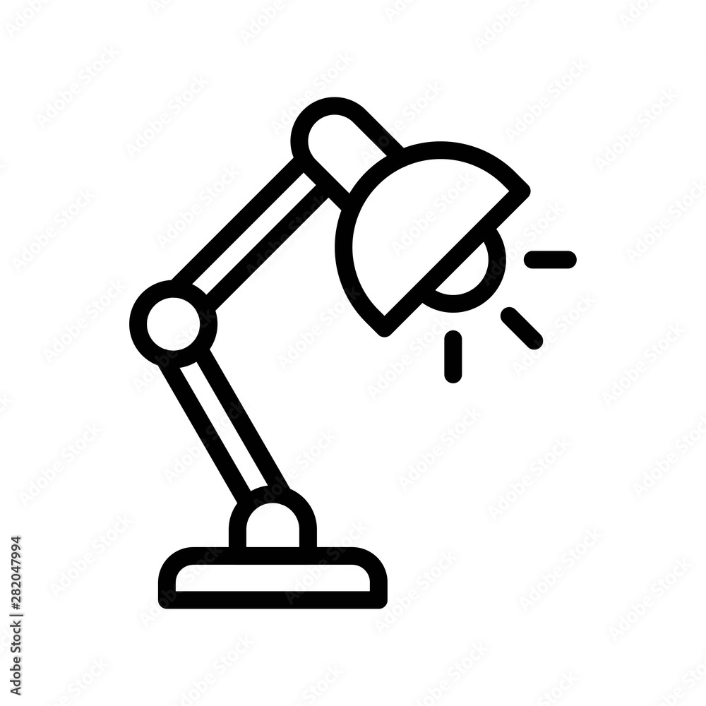 Table lamp vector, Back to school line design icon Table lamp vector, Back to school line design icon