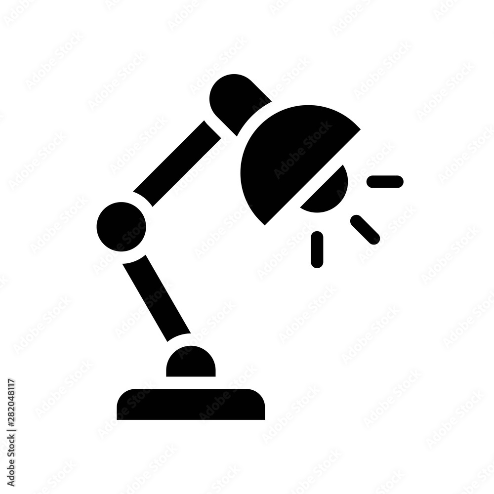 Table lamp vector, Back to school solid design icon Table lamp vector, Back to school solid design icon