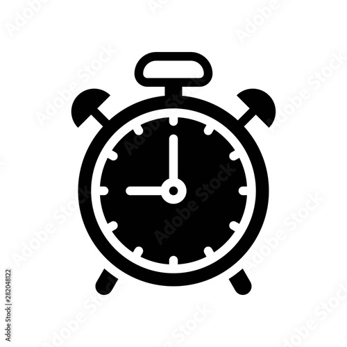 Alarm clock vector, Back to school solid design icon