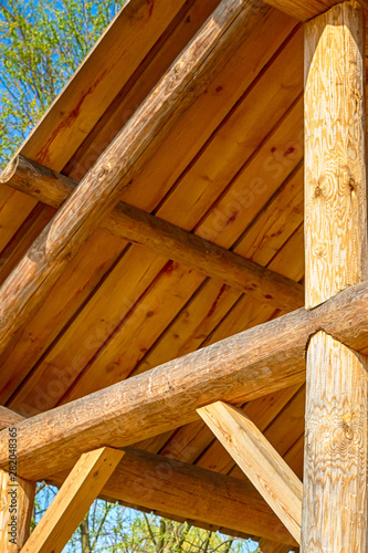 construction beam wooden wall foundation rustic design closeup building background