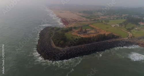 Mamallapuram shore temple aerial footage shot on Phantom 4 pro 4 K drone photo