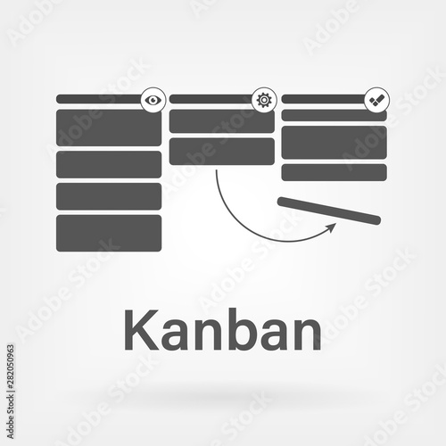 Kanban vector illustration. Lean manufacturing tool icon.