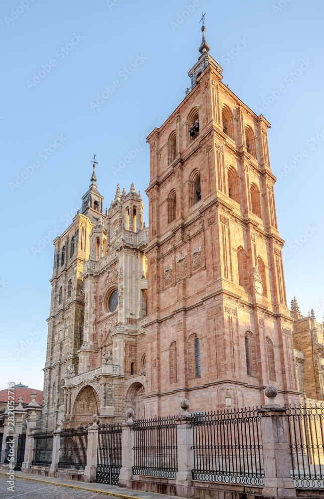 View at the Towers of Santa Maria del Astorga Cathedral in Astorga - Spain