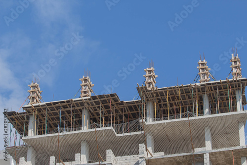 Modern civil engineering. High rise building under construction