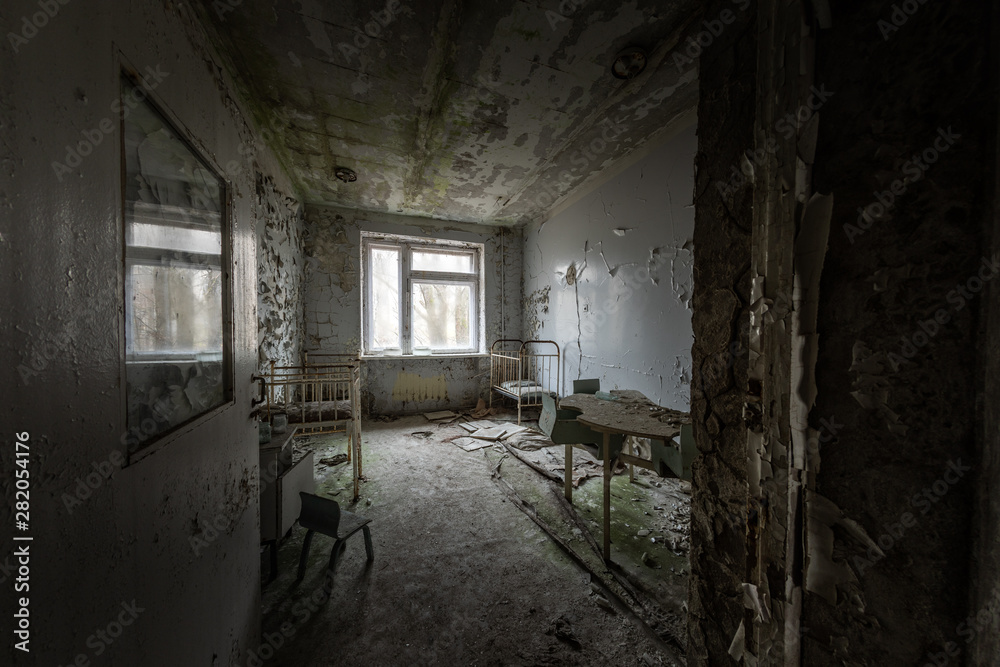 Deserted Hospital room in Pripyat, Chernobyl Excusion Zone 2019