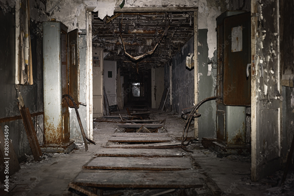 Abandoned corridor in Pripyat Chernobyl Exclusion Zone 2019 Abandoned corridor in Pripyat Chernobyl Exclusion Zone 2019