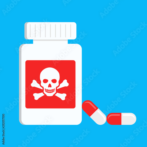 Pills Bottle Icon Illustration Drugs kill
