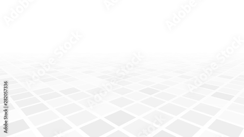 White mosaic perspective view. White abstract background with tiles. Vector illustration.