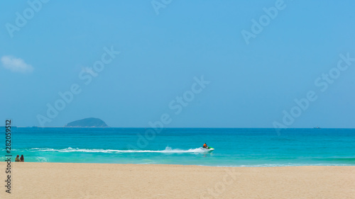 Tropical paradise beach and sea landscape. Travel, tourism concept and beach vacation