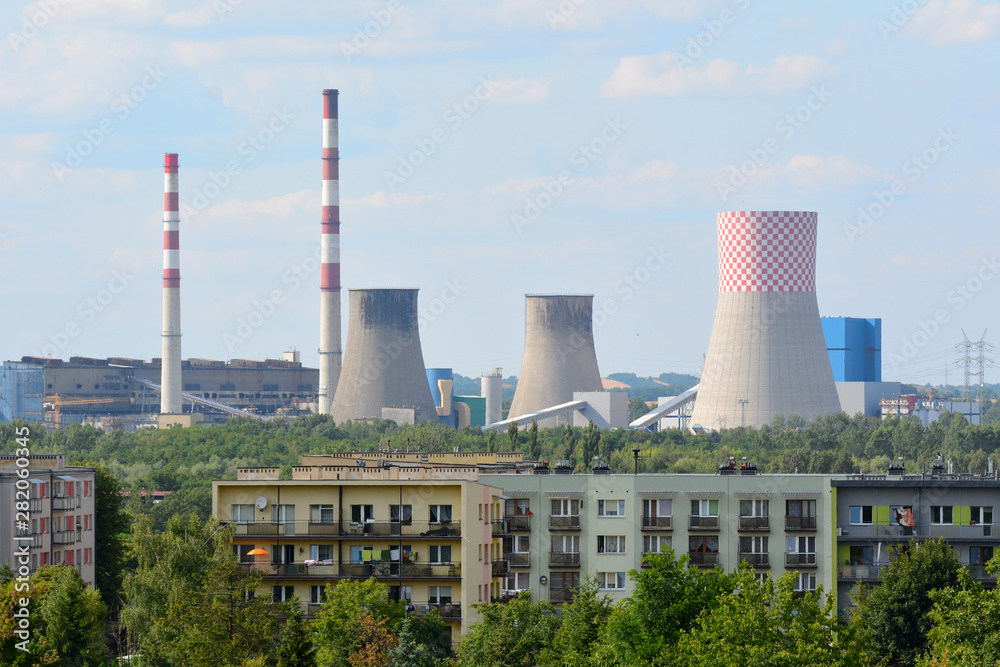 Power plant, electricity production. Bedzin in Poland.