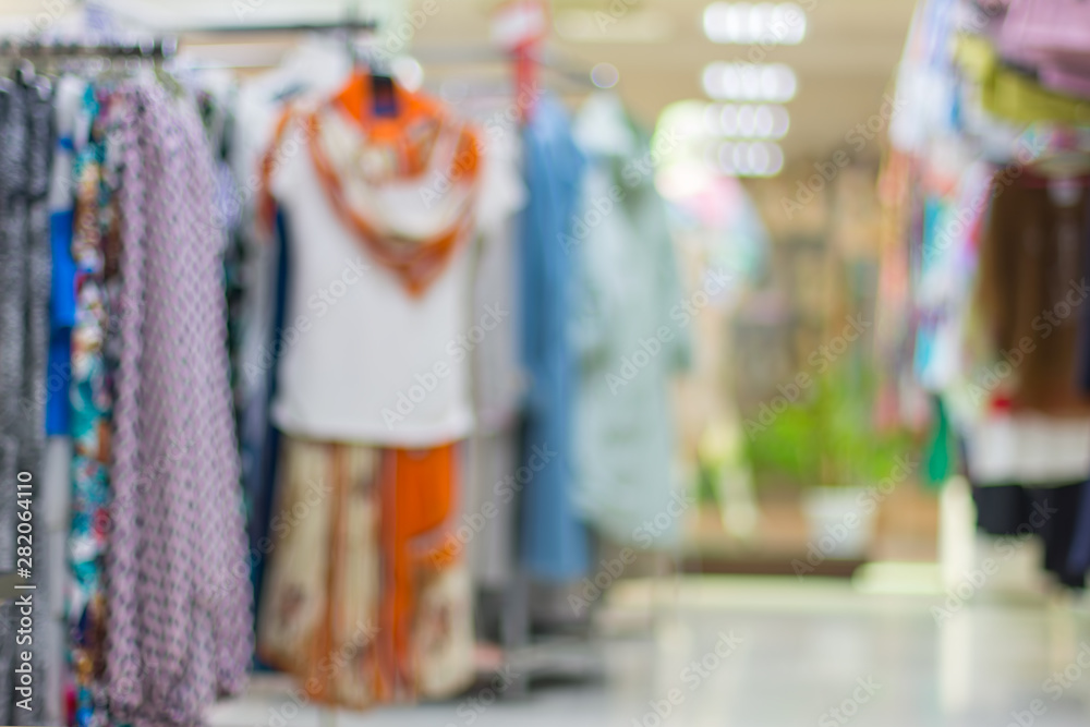 Abstract, blurred image of a clothing store. Abstract, blurred image of a clothing store.