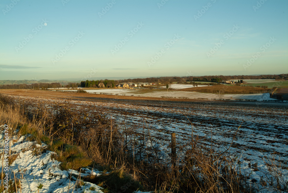 Broadway Tower Country Park in Winter covered in snow