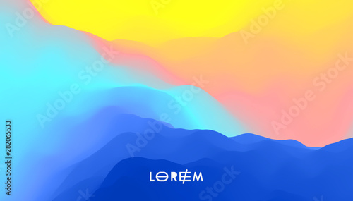 Creative design template with vibrant gradients. 3d vector Illustration for advertising, marketing, presentation. Perspective view.
