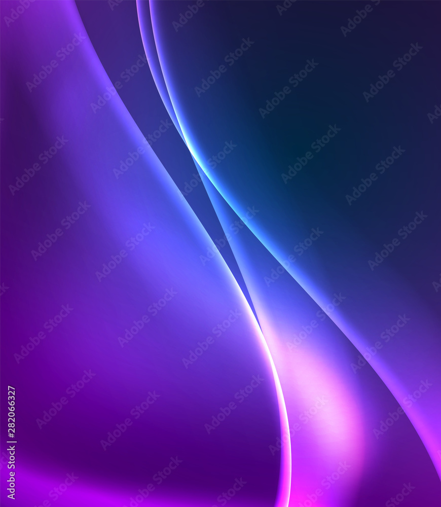 Neon blue electric wave abstract background. Abstract technology