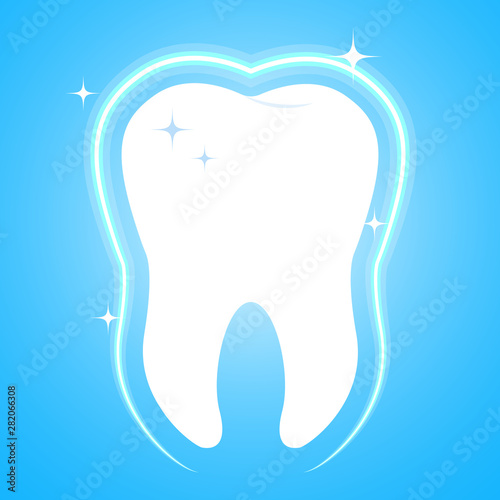 Tooth whitening concept, Teeth Whitening, glowing effect, vector illustration