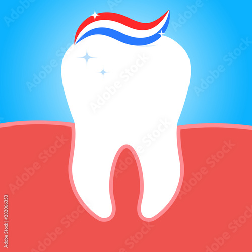 Tooth whitening concept, Teeth Whitening, glowing effect, vector illustration