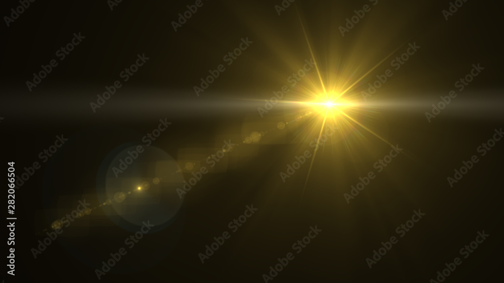 abstract of lighting for background. digital lens flare in dark background.