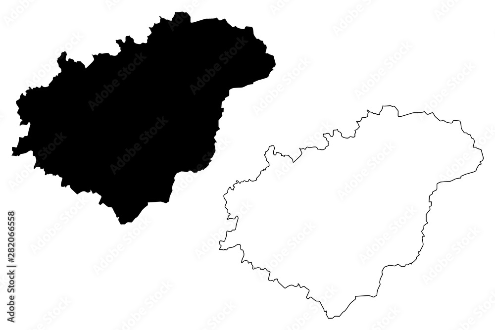 Zlin Region (Bohemian lands, Czechia, Regions of the Czech Republic) map vector illustration, scribble sketch Zlín map
