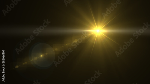 abstract of lighting for background. digital lens flare in dark background.