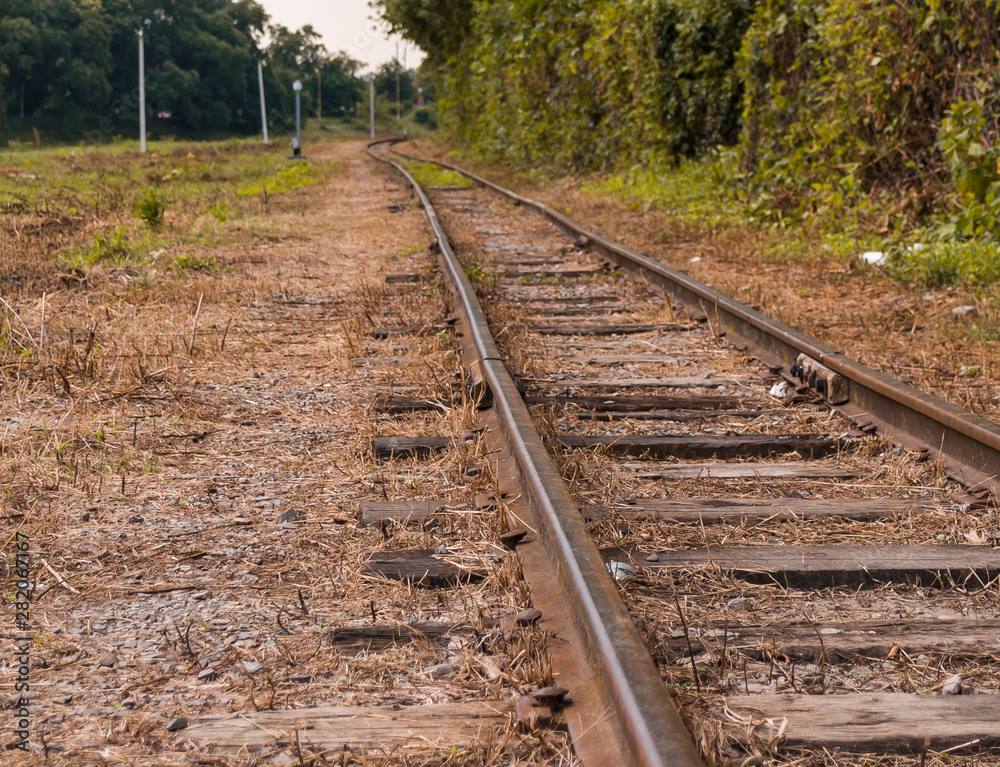 Obraz premium Old stell railway in Uzhorod