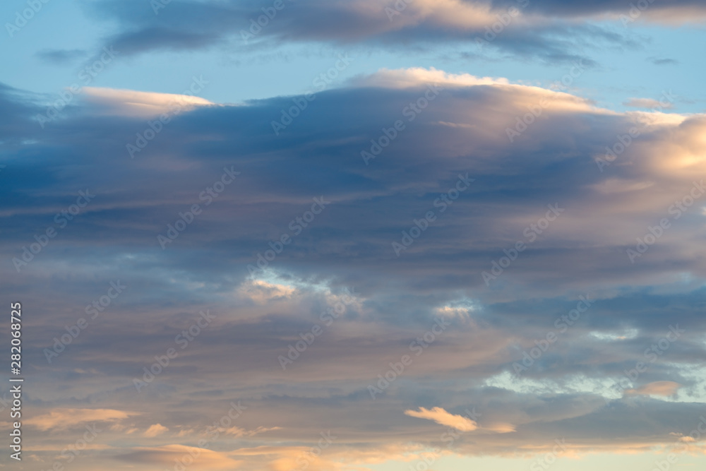 Stratocumulus stratiformis clouds at evening twilight Stratocumulus stratiformis clouds at evening twilight