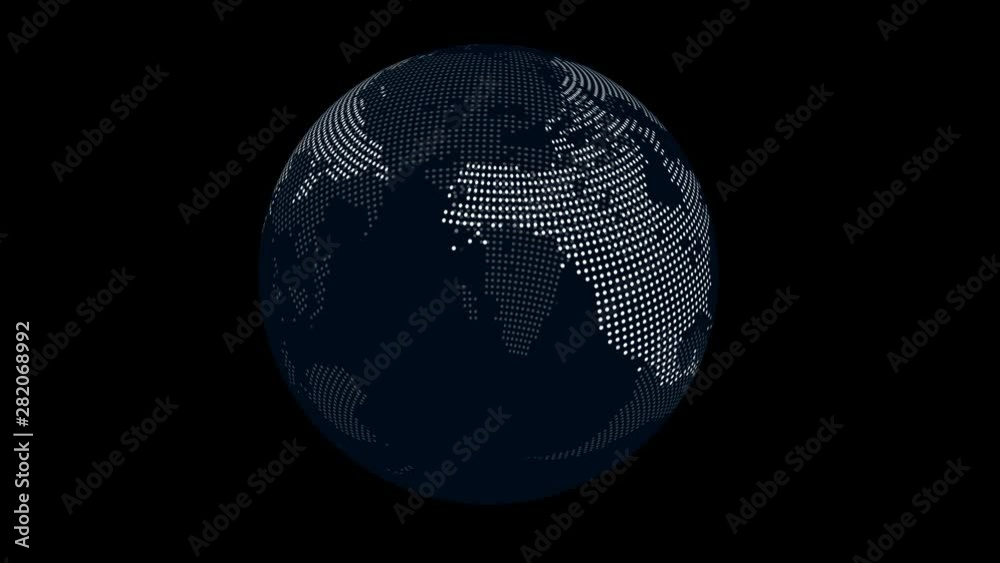 rotating dotted globe animation