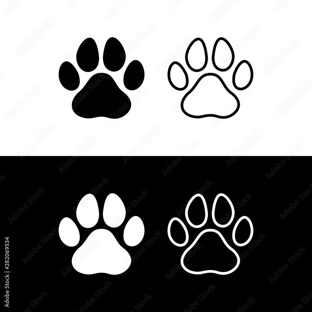 paw print icon set vector. paw print symbol Stock Vector Adobe Stock