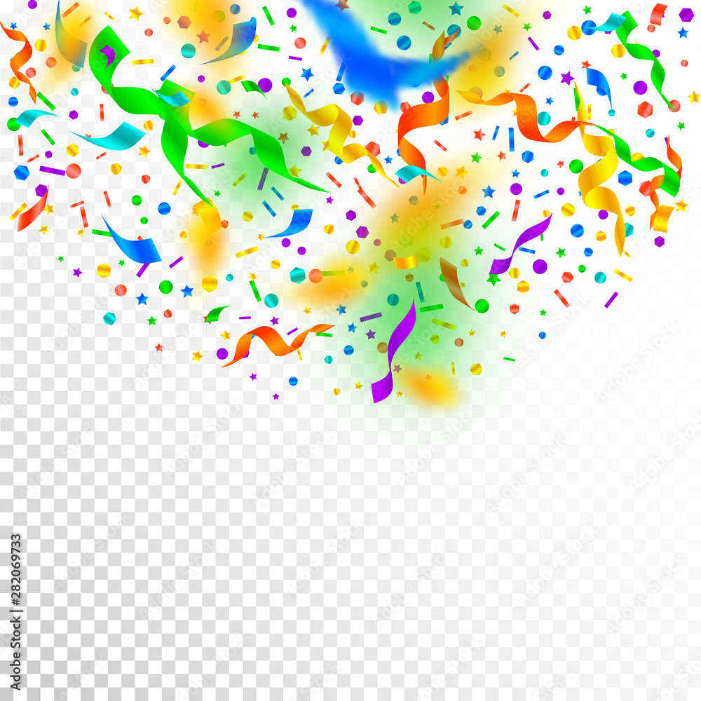 Fototapeta premium Serpentyny i konfetti. Świąteczny blichtr i folia ri