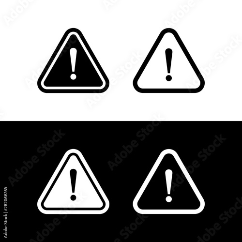 warning sign set icon vector. warning symbol set