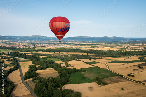 Balloon trip, flying over the Burgos area, Medina de Pomar. Spain © MiguelAngel