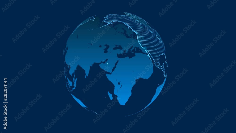 digital globe animation map technology concept digital globe animation map technology concept