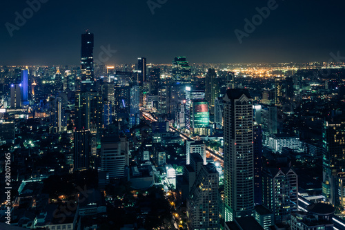 Cityscape of Bangkok City Asia Thailand at night