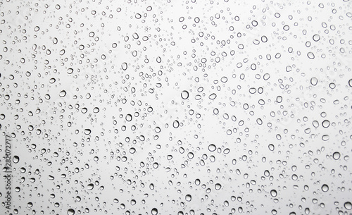 Water drops on glass, rain drop