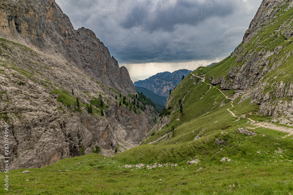 Obraz premium Rifugio Bergamo, Grasleitenhütte - Rosengarten - Südtirol