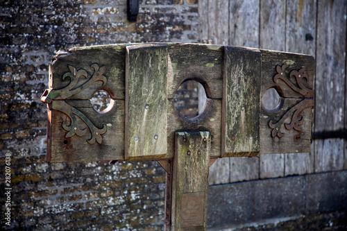 Photography Old pillory in Dutch city Sloten, Friesland