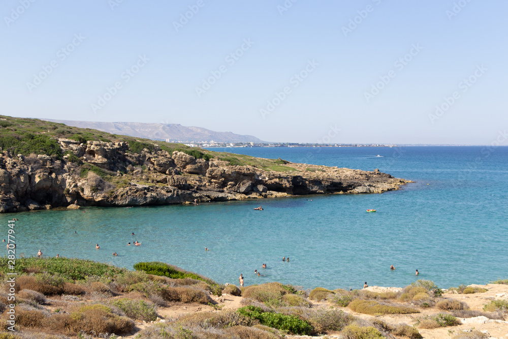Spiaggia di Calamosche nella riserva naturale di Vendicari, Sicilia