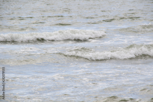 waves on the beach close up