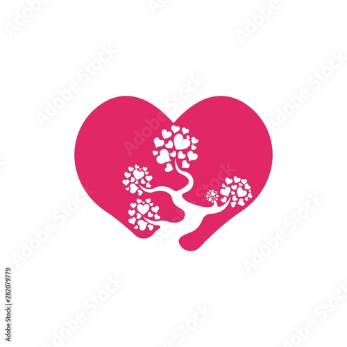 Love tree with heart leaves vector illustration © Belli VeCtoR03