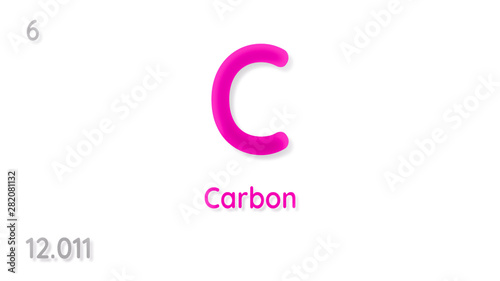 Carbon chemical element physics and chemistry illustration backdrop